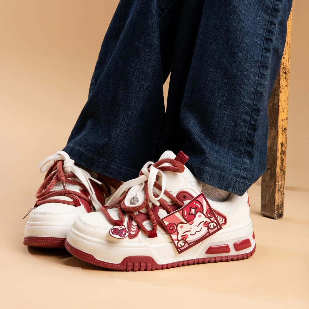 Lunar New Year Chubby Kitty Chunky Casual Sneakers - Unisex - Image 5