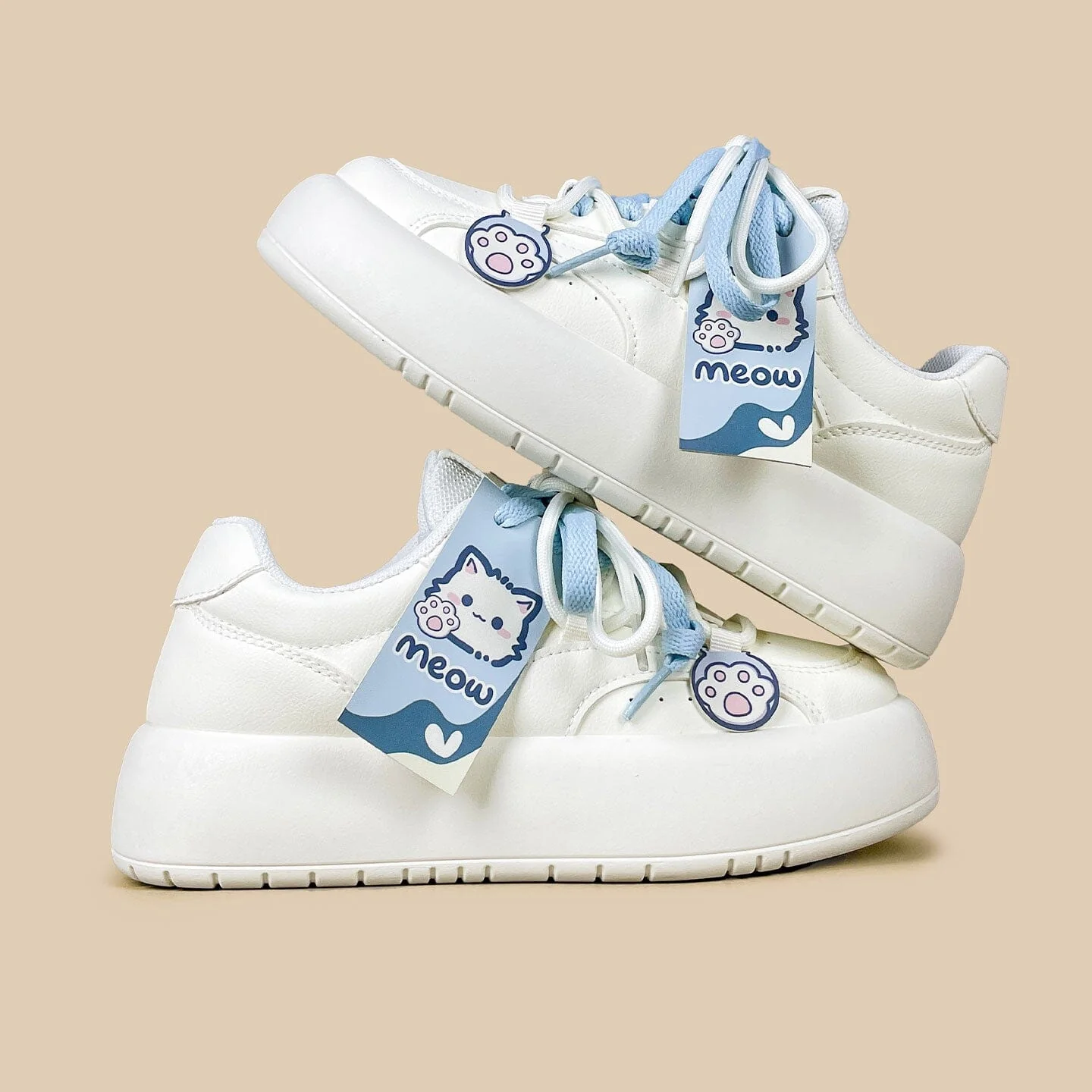 Meow Baby Blue Chunky Casual Sneakers – Women's - Image 5