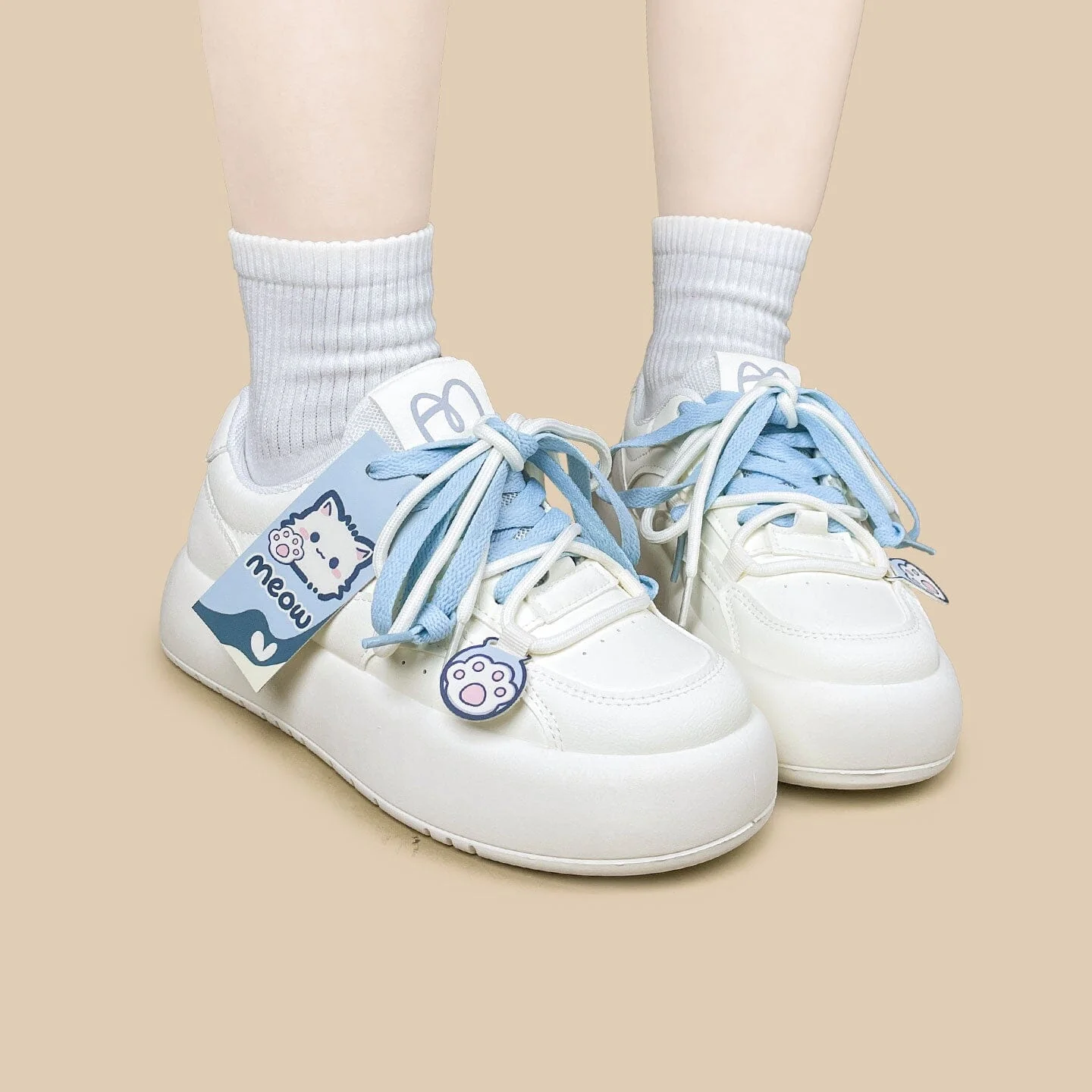Meow Baby Blue Chunky Casual Sneakers – Women's - Image 7