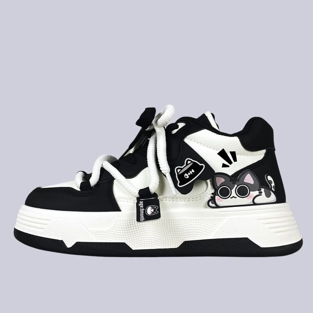 Midnight Meow Chunky Mid Top Shoes - Women's