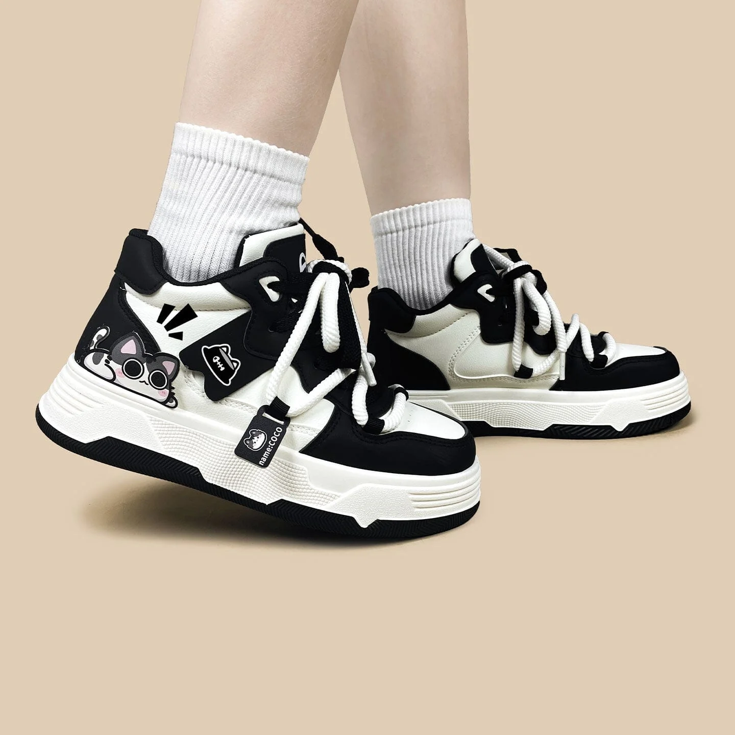 Midnight Meow Chunky Mid Top Shoes - Women's - Image 7