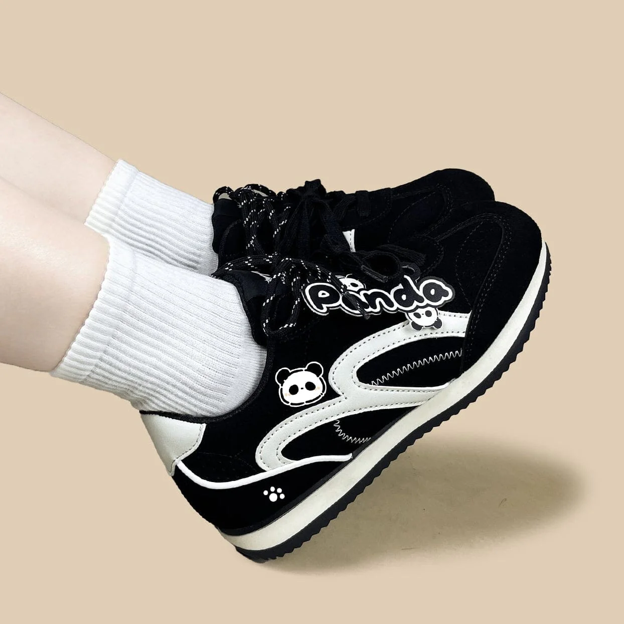 Panda Suede Retro Runner Sneakers – Women's - Image 6