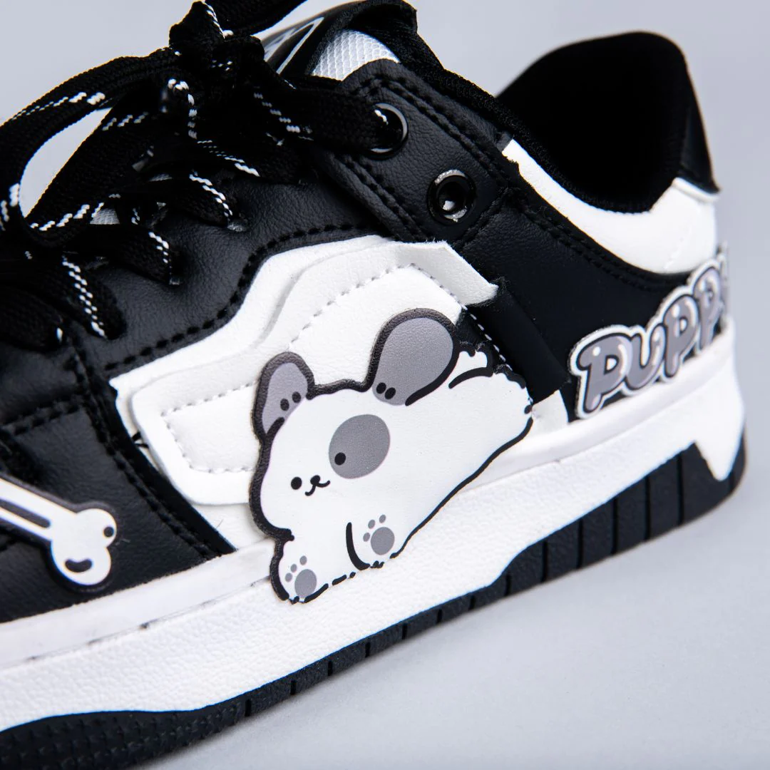 Pawfectly Playful Puppy Chunky Black Shoes - Unisex - Image 2