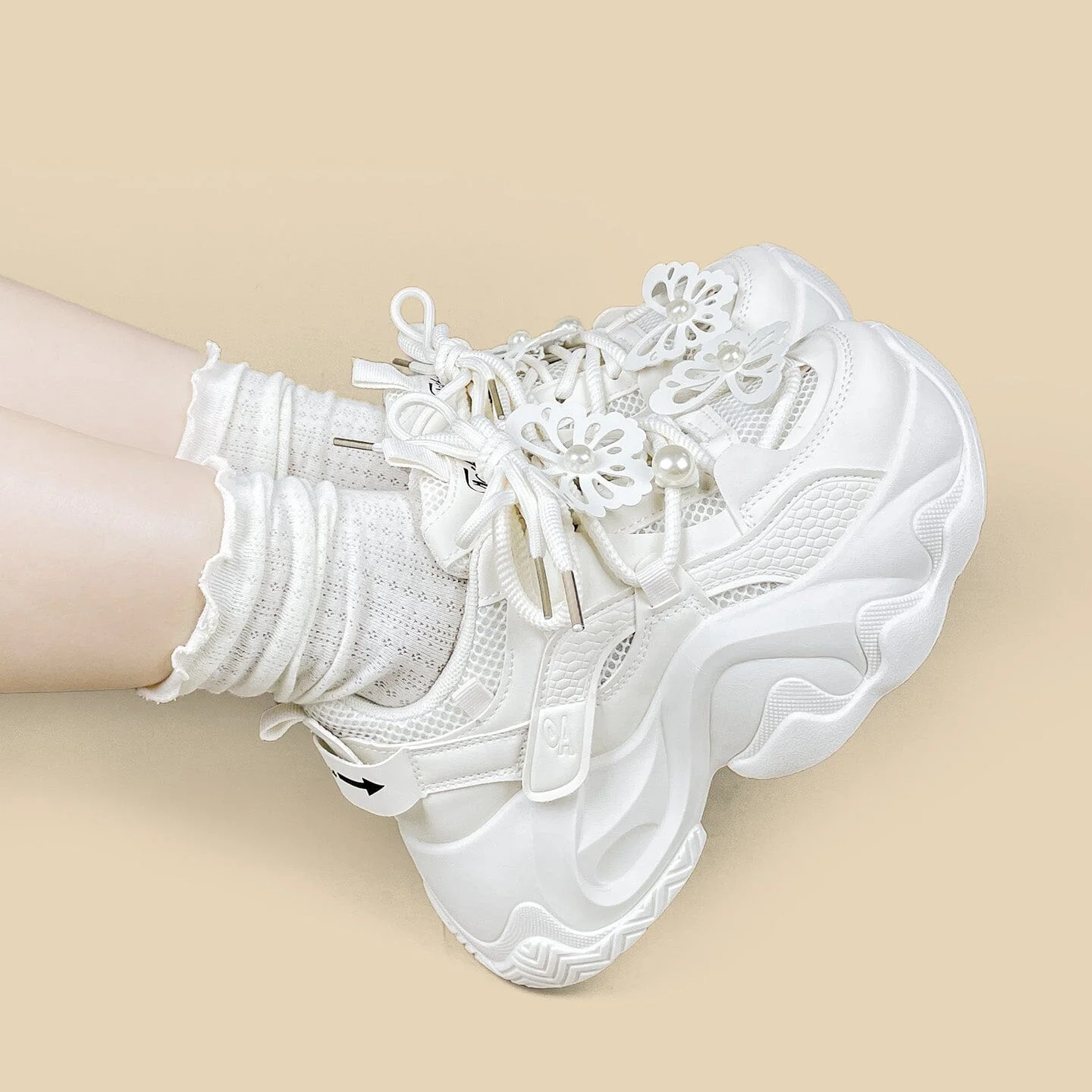 Pearl Butterfly Cloud Chunky Sneakers - Unisex - Image 3