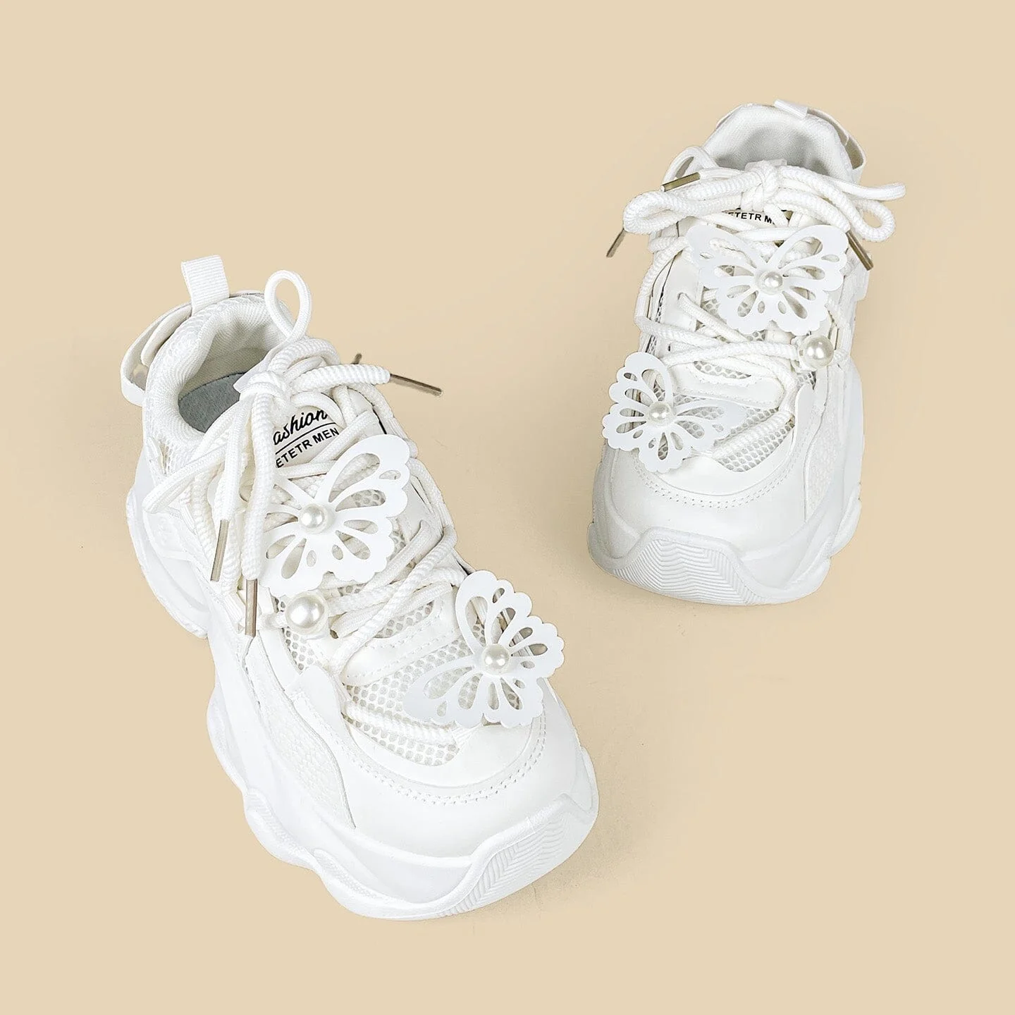 Pearl Butterfly Cloud Chunky Sneakers - Unisex - Image 6