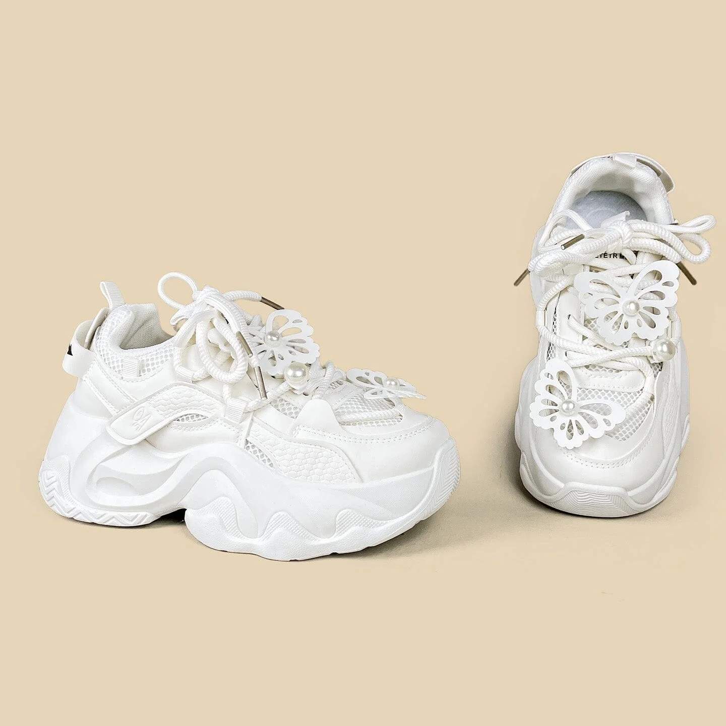 Pearl Butterfly Cloud Chunky Sneakers - Unisex - Image 7
