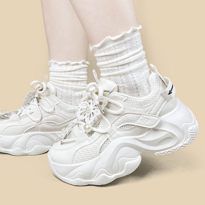 Pearl Butterfly Cloud Chunky Sneakers - Unisex - Image 8