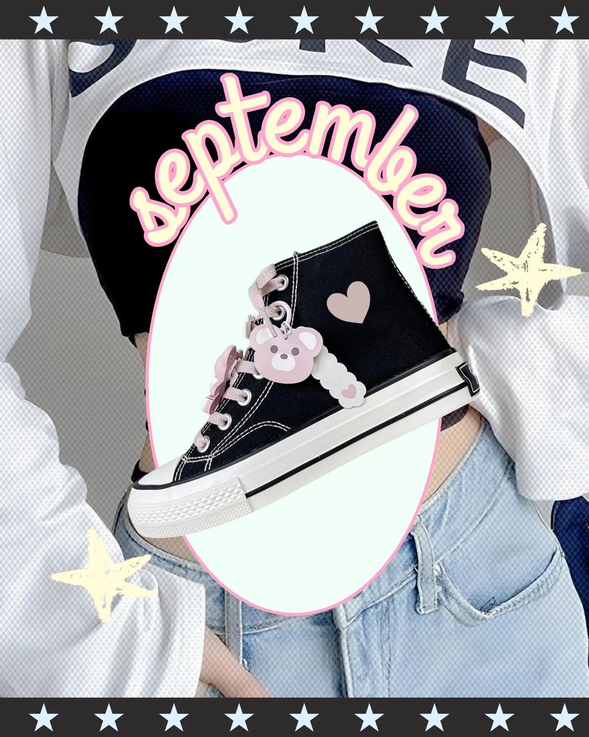 Pink Teddy Charms High Top Canvas Shoes - Unisex - Image 12
