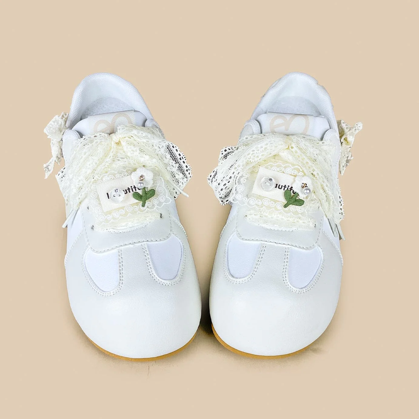 Wildflower Lace Bow Casual Sneakers – Women’s - Image 3