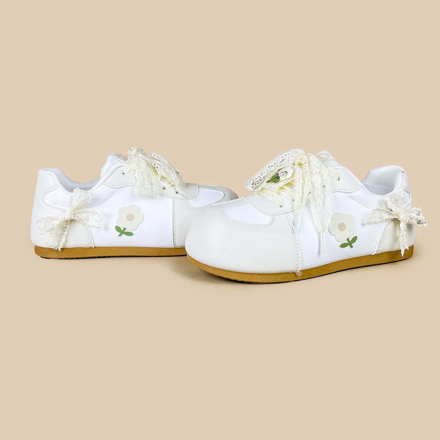 Wildflower Lace Bow Casual Sneakers – Women’s - Image 6