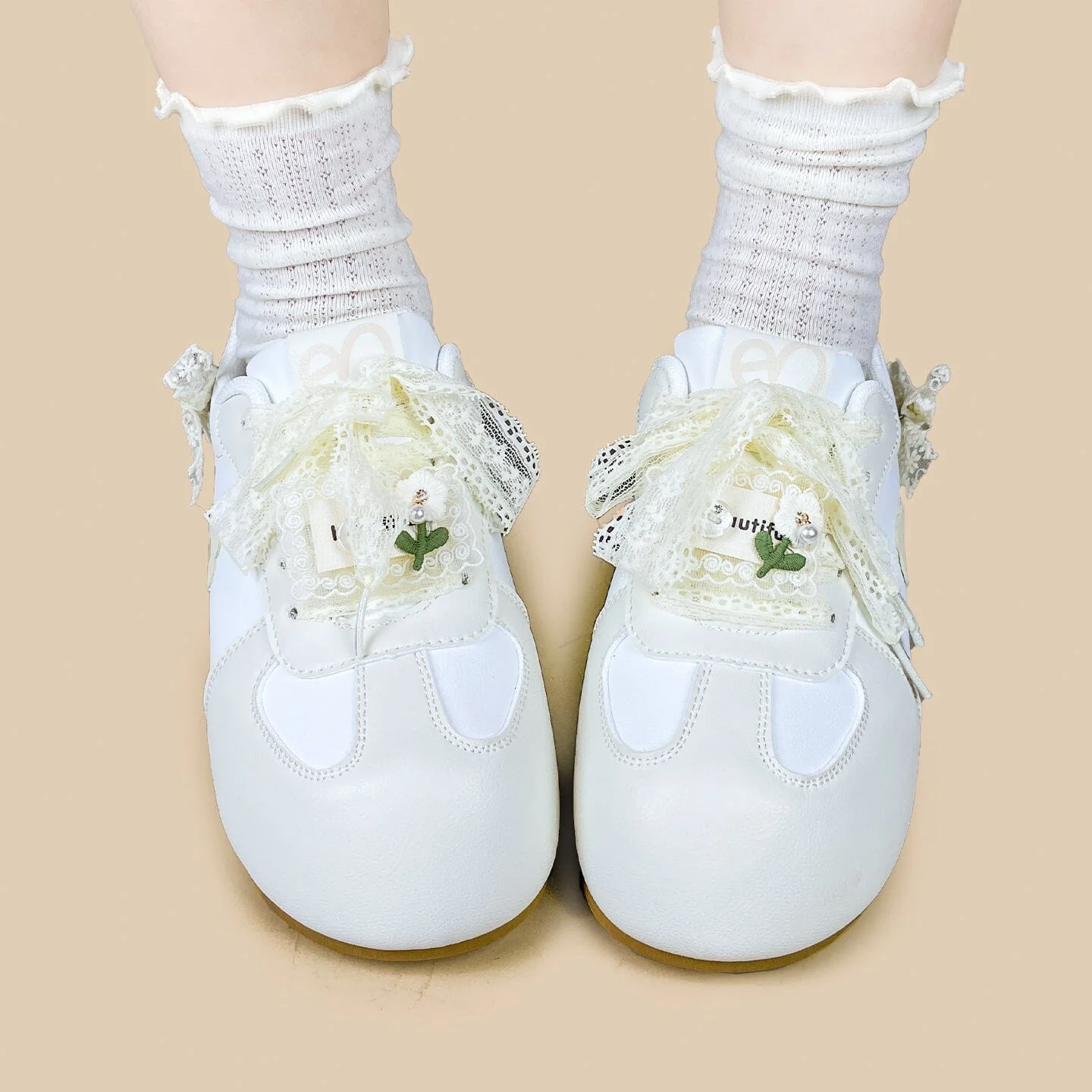 Wildflower Lace Bow Casual Sneakers – Women’s - Image 8