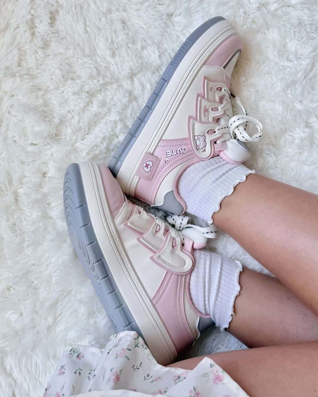 Pretty Pastel Cute Bunny Casual Sneakers - Unisex - Image 9