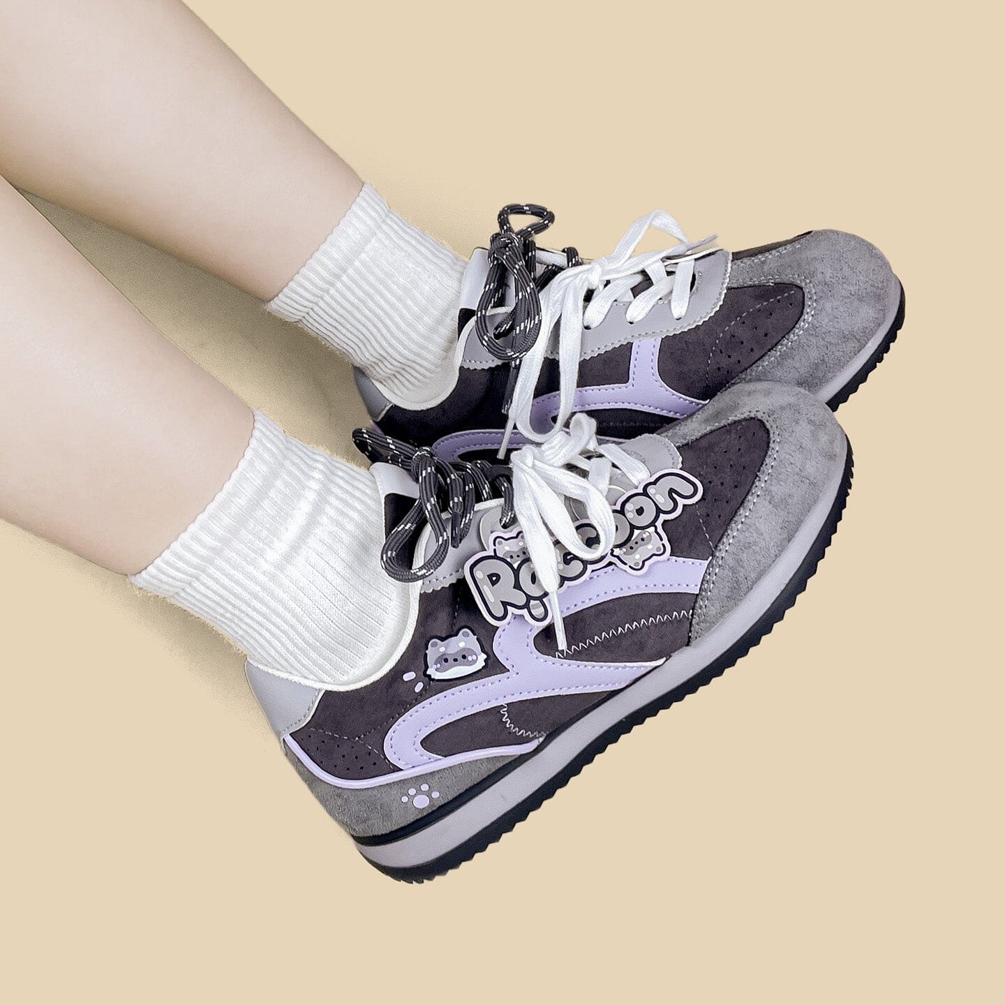 Raccoon Suede Retro Runner Sneakers – Women's - Image 7
