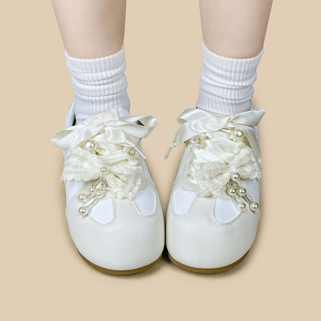Romantic Pearl Ribbon Dream Casual Sneakers – Women’s - Image 8