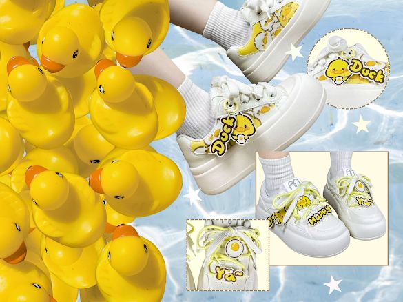 Sunny Side Duck Print Charms Chunky Sneakers - Women's - Image 12