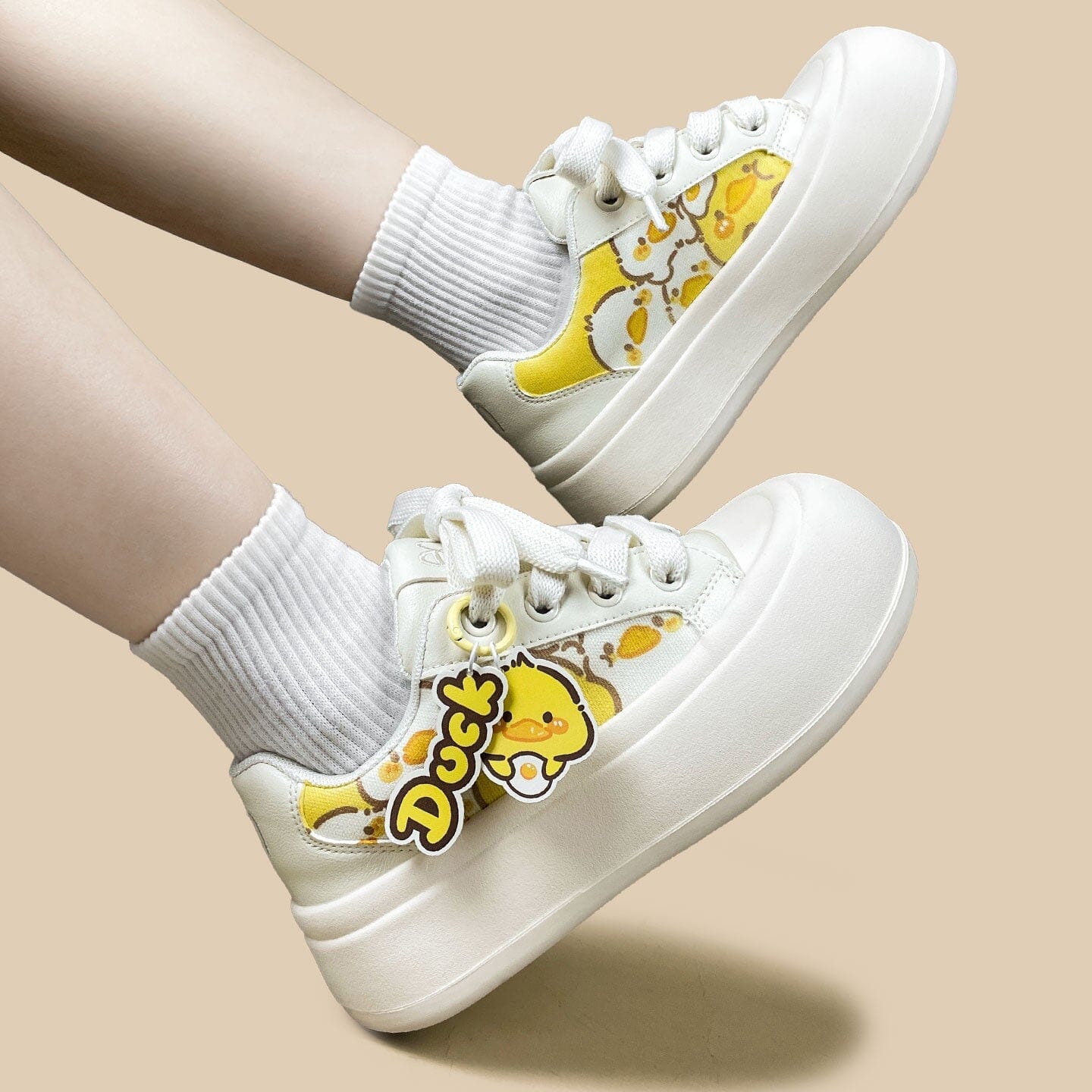 Sunny Side Duck Print Charms Chunky Sneakers - Women's - Image 9