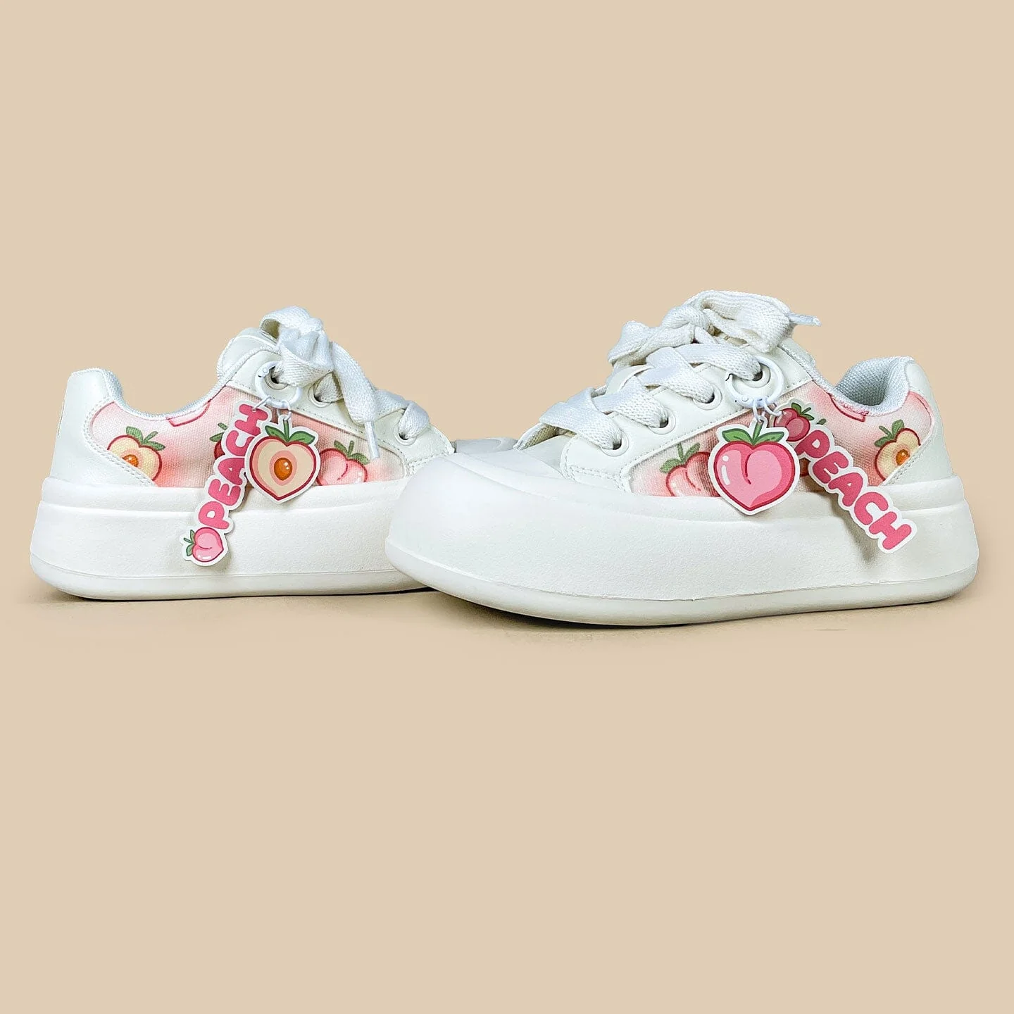 Sweet Juicy Peach Print Chunky Sneakers - Women's - Image 3
