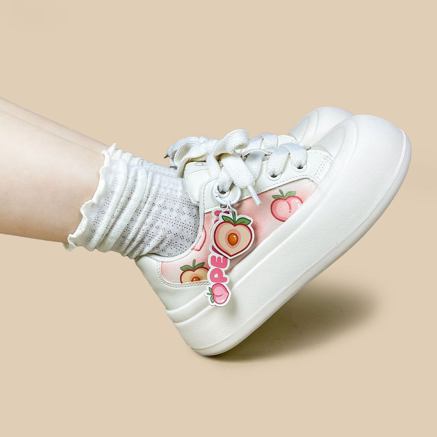 Sweet Juicy Peach Print Chunky Sneakers - Women's - Image 5