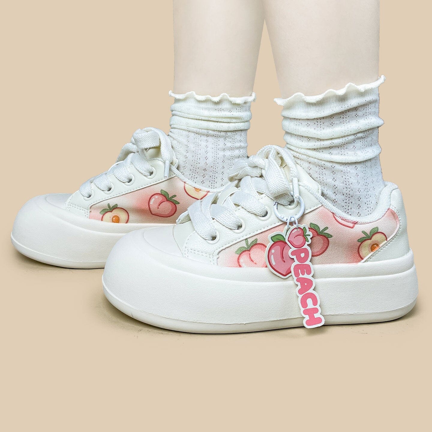 Sweet Juicy Peach Print Chunky Sneakers - Women's - Image 6