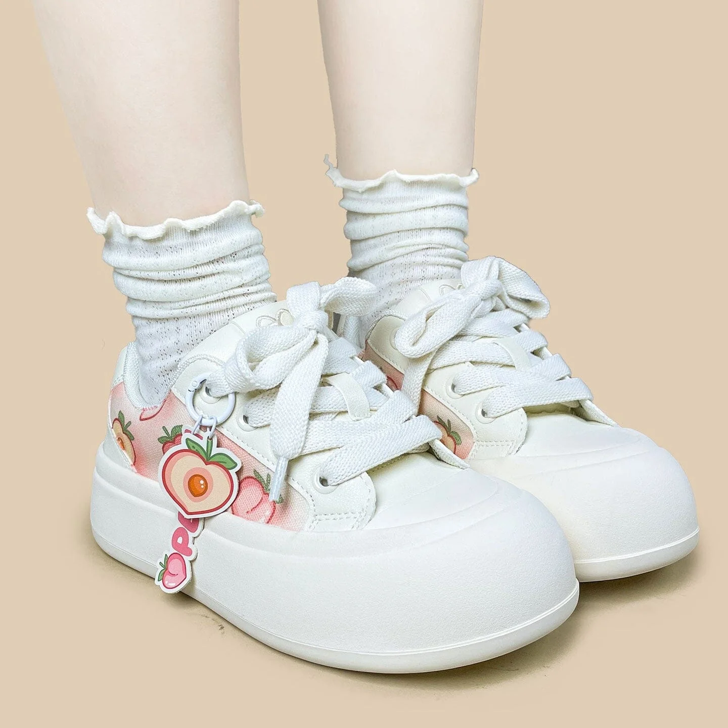 Sweet Juicy Peach Print Chunky Sneakers - Women's - Image 8