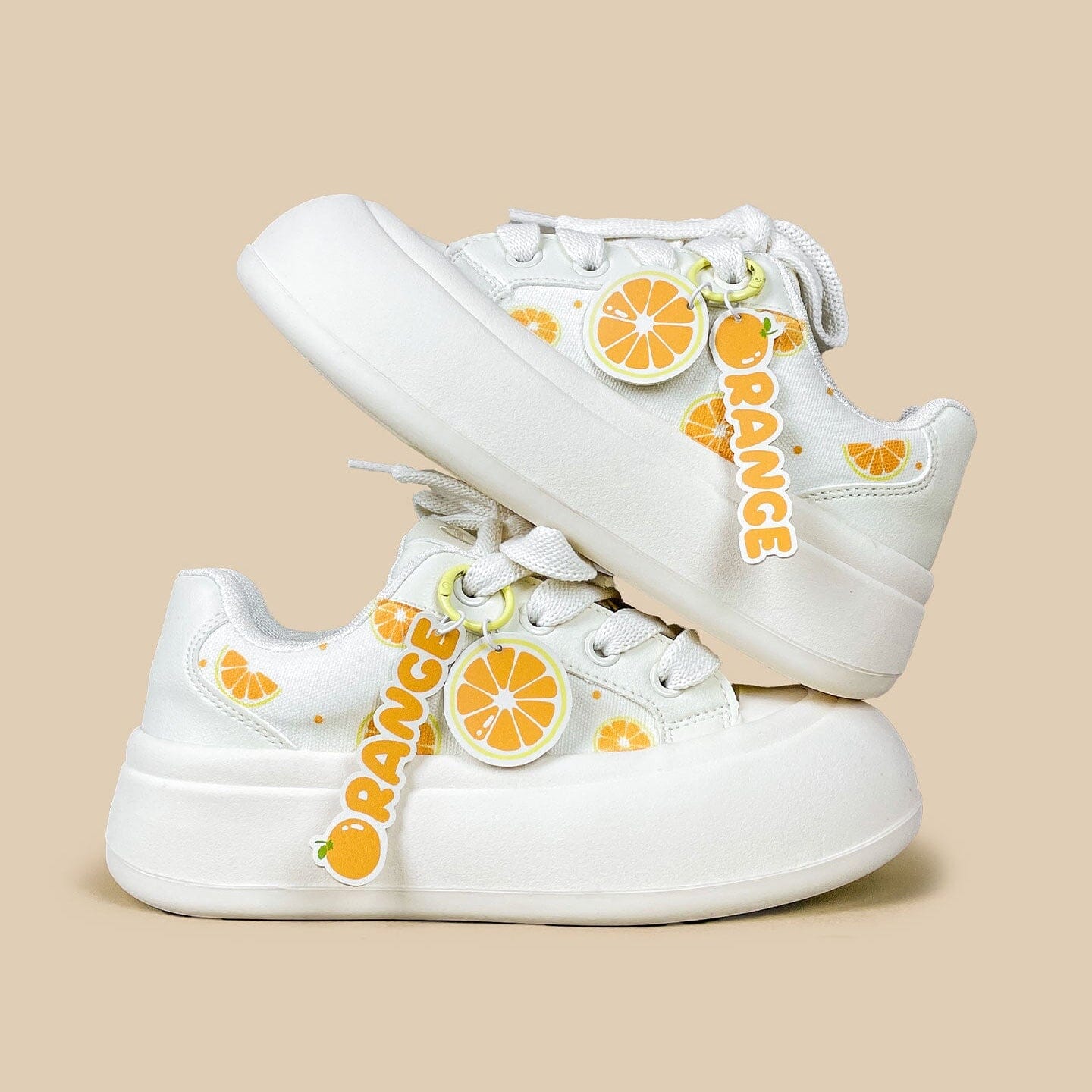 Sweet Orange Crush Print Chunky Sneakers - Women's - Image 4