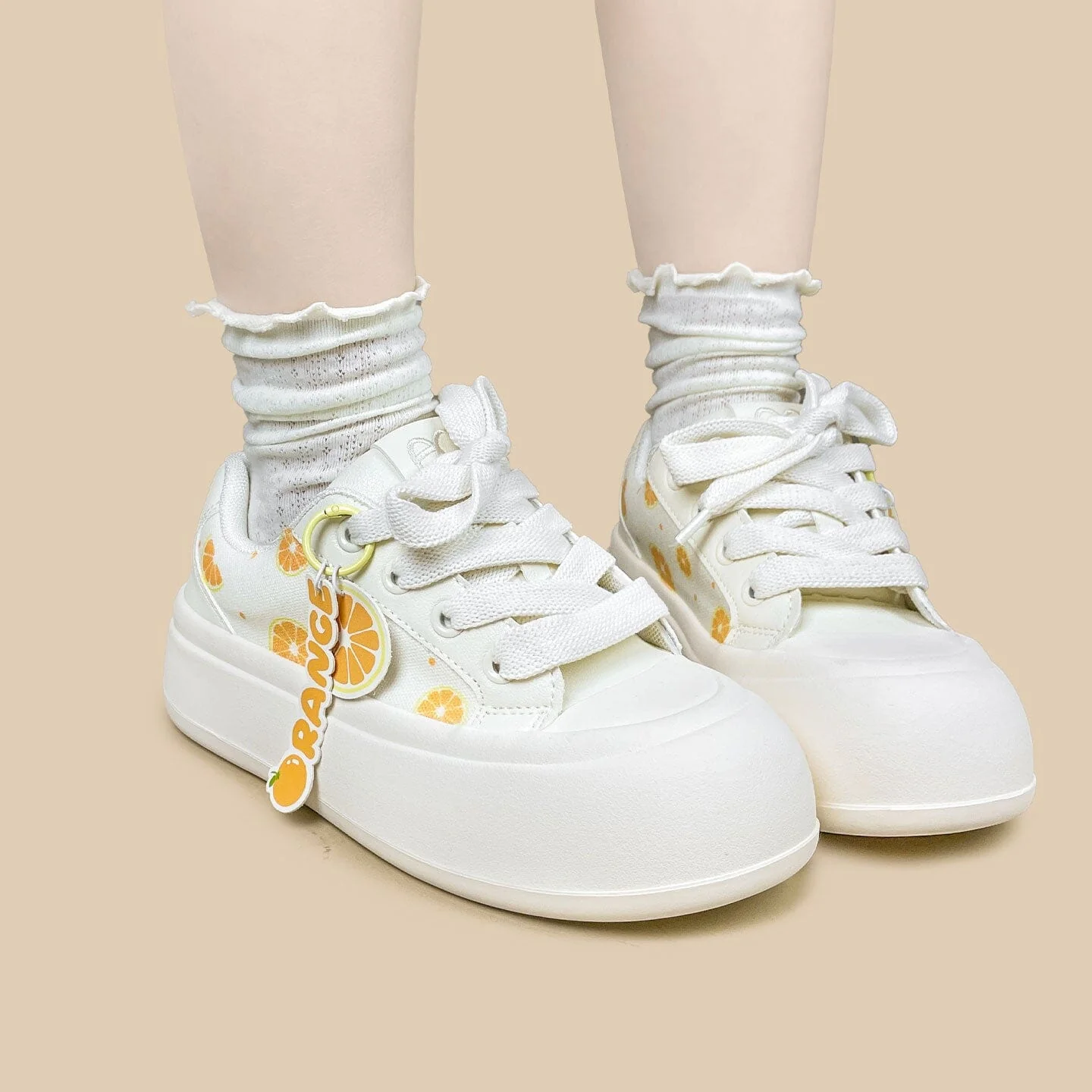 Sweet Orange Crush Print Chunky Sneakers - Women's - Image 7