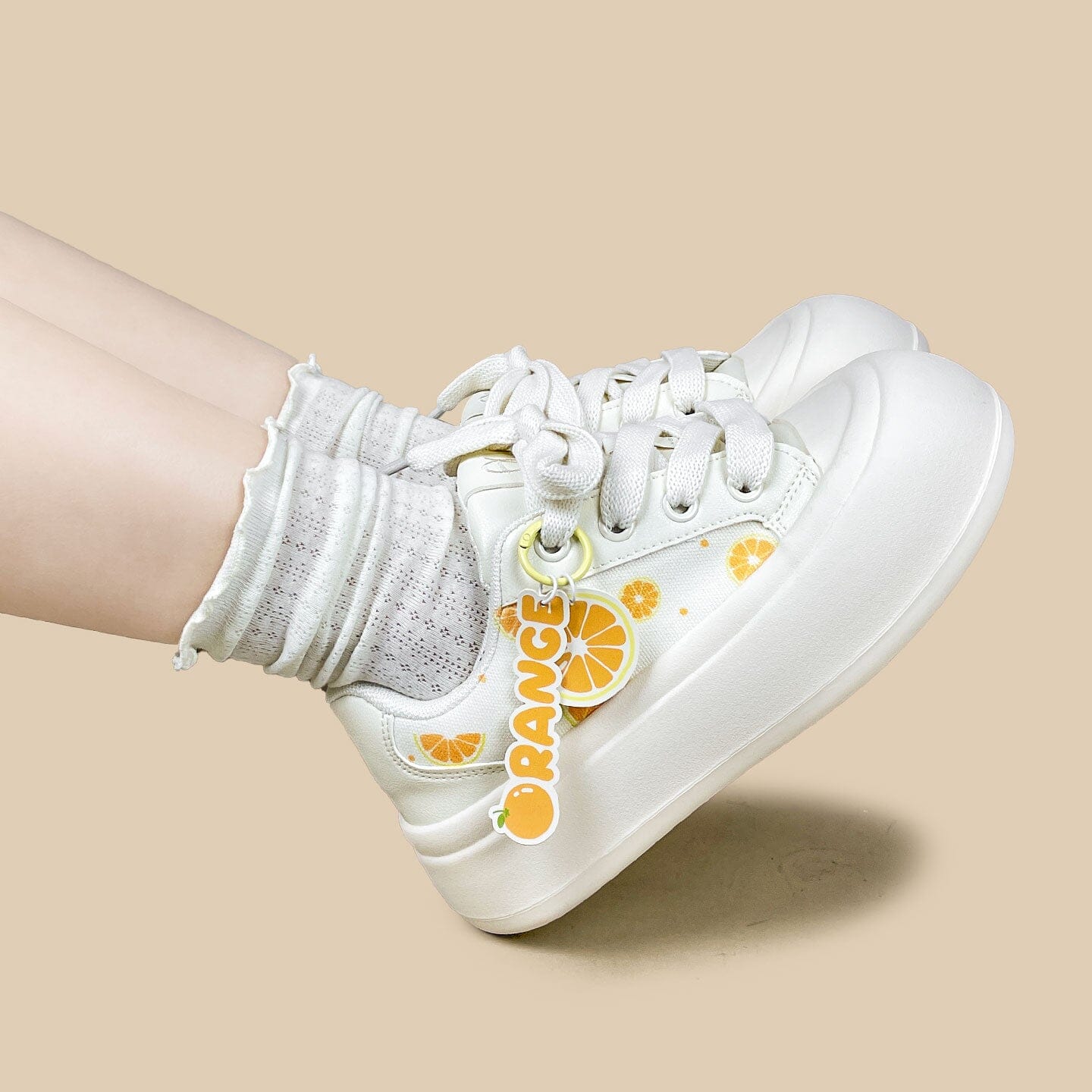 Sweet Orange Crush Print Chunky Sneakers - Women's - Image 8