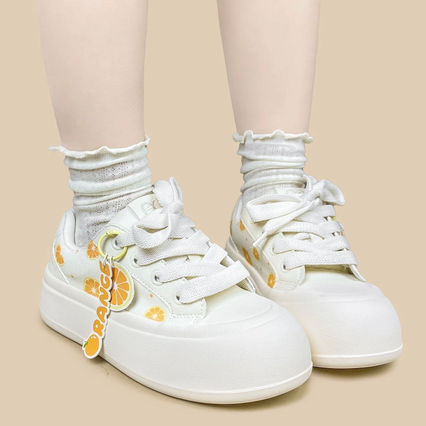 Sweet Orange Crush Print Chunky Sneakers - Women's - Image 9