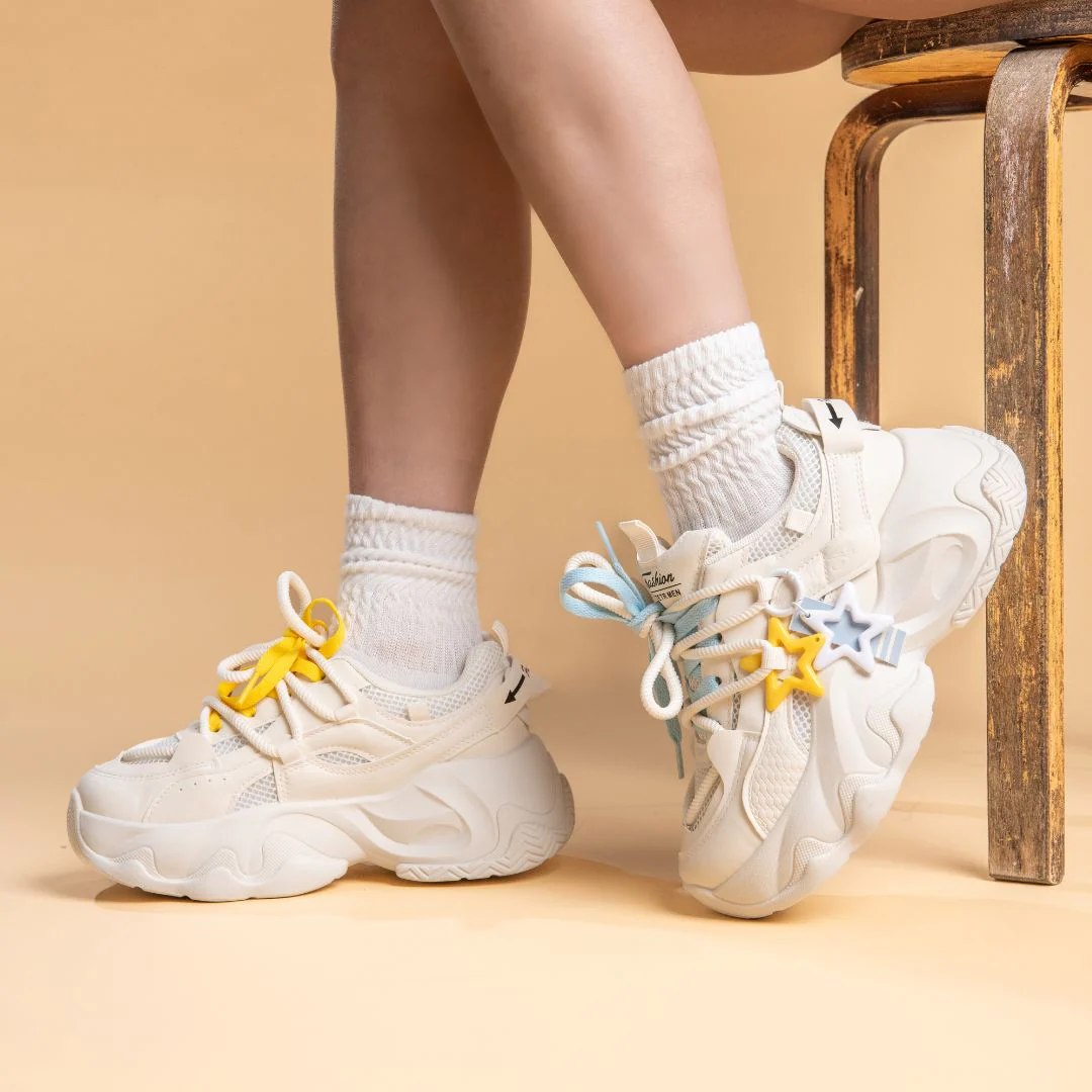 Ultra Chunky Sole Bright Star White Sneakers - Unisex - Image 6