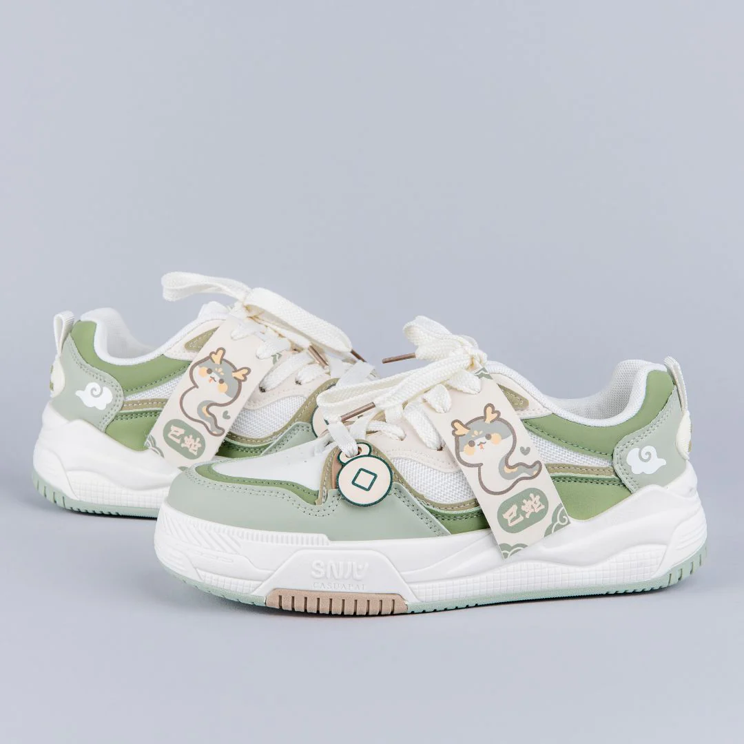 Ultra Cute Sea Snake Chunky Green Shoes - Women's - Image 3