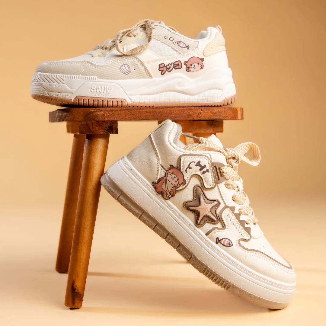 Ultra Friendly Sea Otter White Sneakers - Women's - Image 10