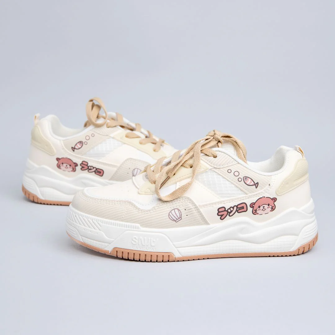 Ultra Friendly Sea Otter White Sneakers - Women's - Image 4