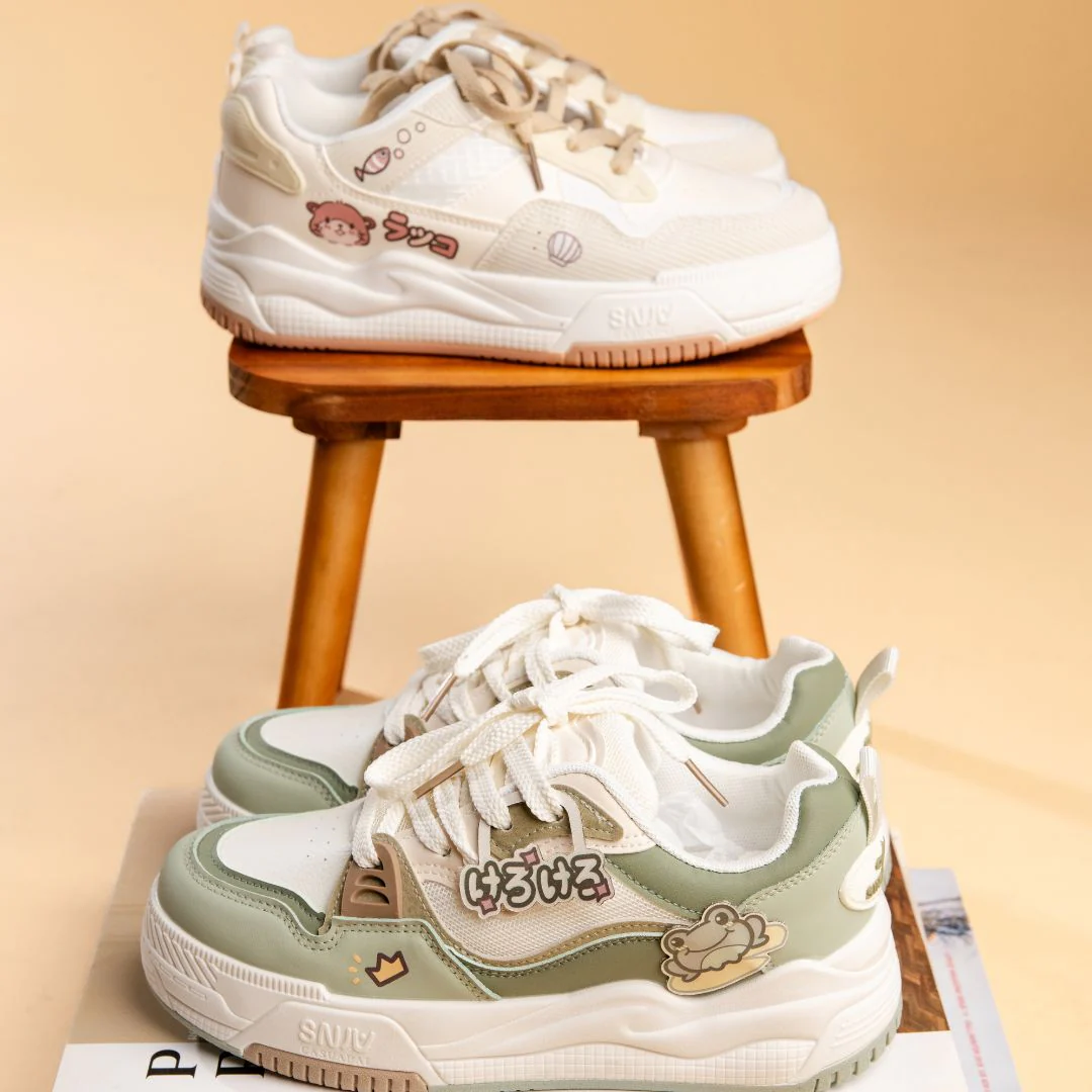 Ultra Friendly Sea Otter White Sneakers - Women's - Image 9