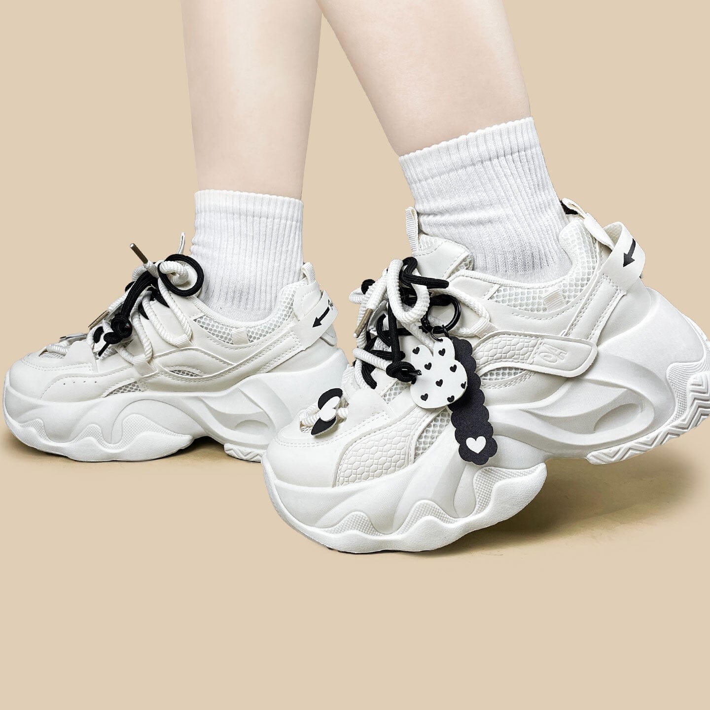Y2K Heart Bunny Charm Chunky Sneakers - Unisex - Image 6